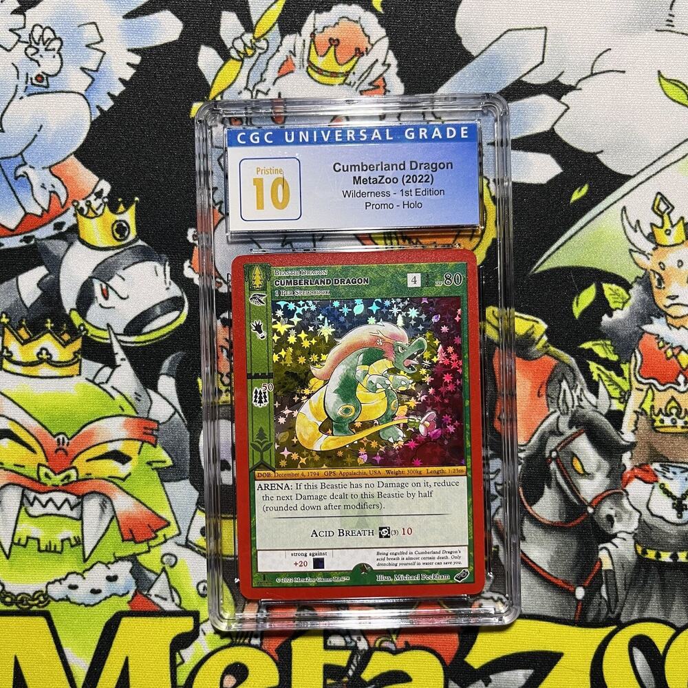 Metazoo Cumberland Dragon Pristine 10 CGC Full Holo 1st Edition Promo Cryptid